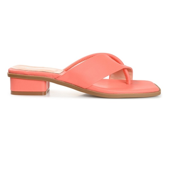Journee Collection Mina Coral Sandals with Modern Square Toe- 8.5M - Picture 2 of 11